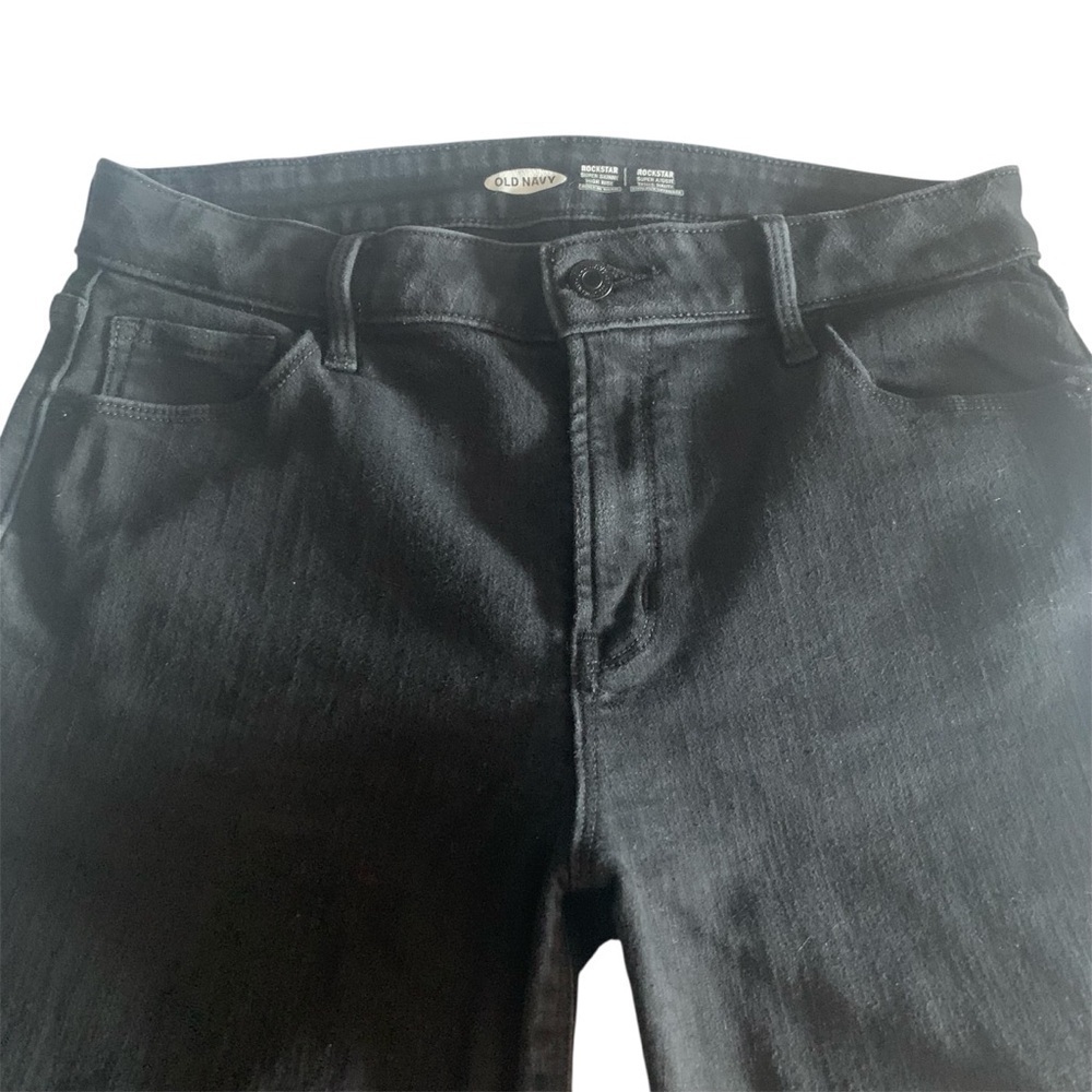 Old Navy Jeans Rockstar High-rise Super Skinny Built in Warm Back2School BLK 10 - Picture 5 of 14